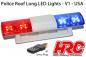 Preview: HRC8731U Lichtset - 1/10 TC/Drift - LED - JR Stecker - Polizei Dachleuchten V1 - 6 Blinkenmodus (Blau / Rot)