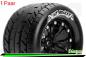 Preview: LR-T3201SB Louise RC - MT-ROCKET - 1-10 Monster Truck --Inhalt: 2 Reifen-- Fertig Verklebt - Sport - Felgen 2.8 Schwarz - 0-Offset - Hex 12mm - L-T3201SB