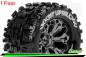 Preview: LR-T3204SBCM Louise RC - MT-UPHILL - 1-10 Monster Truck --Inhalt: 2 Reifen-- Fertig Verklebt - Sport - Felgen 2.8 Schwarz-Chrom - Hex 14mm - L-T3204SBCM