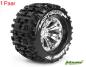 Preview: LR-T3218C Louise RC - MT-PIONEER - 1-8 Monster Truck --Inhalt: 2 Reifen-- Fertig Verklebt - Sport - Felgen 3.8 Chrom - 0-Offset - Hex 17mm - L-T3218C