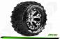 Preview: LR-T3226SCB Louise RC - MT-CYCLONE - 1-10 Monster Truck Tire Set - Mounted - Soft - Chrome 2.8 Wheels - BB - LR-T3226SCB