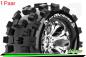 Preview: LR-T3274SC Louise RC - MT-MCROSS - 1-10 Monster Truck --Inhalt: 2 Reifen-- Fertig Verklebt - Sport - Felgen 2.8 Chrom - 0-Offset - Hex 12mm - L-T3274SC