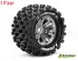 Preview: LR-T3277C Louise RC - MT-ROCK - 1-8 Monster Truck --Inhalt: 2 Reifen-- Fertig Verklebt - Sport - Felgen 3.8 Chrom - 0-Offset - Hex 17mm - L-T3277C