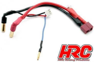 HRC9152DL Fahr & Ladekabel mit Polarity Check LED - 5mm Gold Stecker zu Ultra T (Dean's Kompatible) & Balancer Stecker