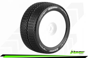 LR-T3112VWH Louise RC - T-TURBO - 1-8 Truggy --Inhalt: 2 Reifen-- Fertig Verklebt - Super Soft - Dish Felgen Weiss - 1/2"-Offset - Hex 17mm - L-T3112VWH