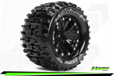 LR-T3202SBM Louise RC - MT-PIONEER - 1-10 Monster Truck --Inhalt: 2 Reifen-- Fertig Verklebt - Sport - Felgen 2.8 Schwarz - Hex 14mm - L-T3202SBM