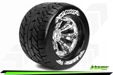 LR-T3217C Louise RC - MT-ROCKET - 1-8 Monster Truck --Inhalt: 2 Reifen-- Fertig Verklebt - Sport - Felgen 3.8 Chrom - 0-Offset - Hex 17mm - L-T3217C