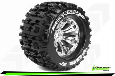 LR-T3218C Louise RC - MT-PIONEER - 1-8 Monster Truck --Inhalt: 2 Reifen-- Fertig Verklebt - Sport - Felgen 3.8 Chrom - 0-Offset - Hex 17mm - L-T3218C