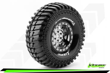 LR-T3232VBC Louise RC - CR-ARDENT - 1-10 Crawler --Inhalt: 2 Reifen-- (2) - Fertig Verklebt - Super Soft - Felgen 1.9 Schwarz-Chrom - Hex 12mm - L-T3232VBC