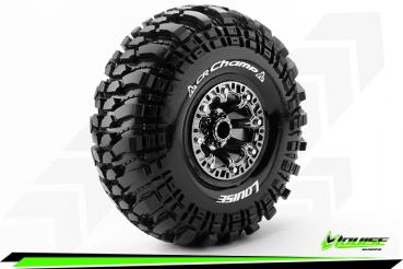 LR-T3236VBC Louise RC - CR-CHAMP - 1-10 Crawler --Inhalt: 2 Reifen-- Fertig Verklebt - Super Soft - Felgen 2.2 Schwarz-Chrom - Hex 12mm - L-T3236VBC