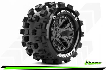 LR-T3274SBCM Louise RC - MT-MCROSS - 1-10 Monster Truck --Inhalt: 2 Reifen-- Fertig Verklebt - Sport - Felgen 2.8 Schwarz-Chrom - Hex 14mm - L-T3274SBCM