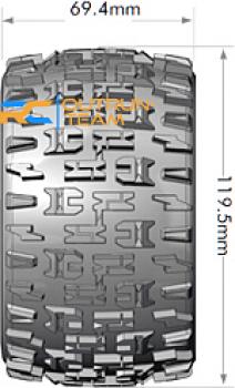 LR-T3202SC Louise RC - MT-PIONEER - 1-10 Monster Truck --Inhalt: 2 Reifen-- Fertig Verklebt - Sport - Felgen 2.8 Chrom - Hex 12mm - L-T3202SC