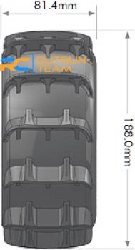 LR-T3290BC Louise RC - ST-PADDLE- 1-8 Stadium Truck --Inhalt: 2 Reifen-- Fertig Verklebt - Sport - Bead Style 3.8 Felgen Schwarz-Chrom - Hex 17mm - L-T3290BC