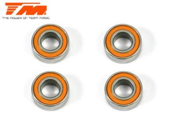 Kugellagern - metrisch -  6x12x4mm Gummidichtung Orange (4 Stk.)