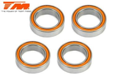 TM151218R Kugellagern - metrisch - 12x18x4mm Gummidichtung Orange (4 Stk.)