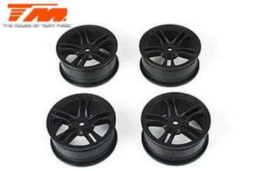 Felgen - 1/10 Drift - 5 Speichen - 12mm Hex - Schwarz - Baked Coating (4 Stk.)