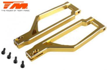 Tuningteil - Team Magic E6 Trooper / Trooper II / E6 III - Aluminium Gold eloxiert - Querlenker oben (2 Stk.)