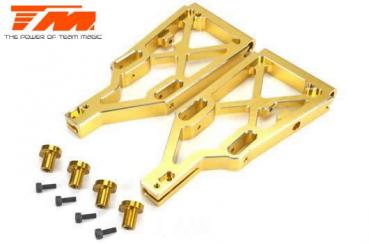 Tuningteil - Team Magic E6 Trooper / Trooper II / E6 III - Aluminium Gold eloxiert - Lower Querlenker (2 Stk.)