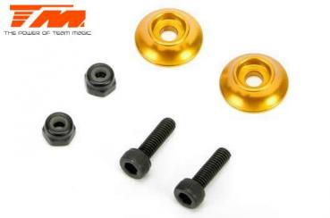 Ersatzteil - Team Magic E5 - Aluminium Rear Wing Buttons - Gold (2 pcs)