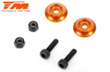 Ersatzteil - Team Magic E5 - Aluminium Rear Wing Buttons - Orange (2 pcs)