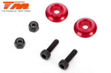 Ersatzteil - Team Magic E5 - Aluminium Rear Wing Buttons - Red (2 pcs)