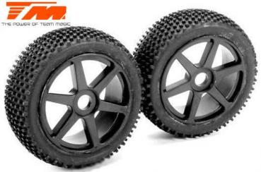 TM561495BK Reifen - 1/8 Buggy - montiert - schwarz Felgen - 17mm hex - Medium (2 Stk.)