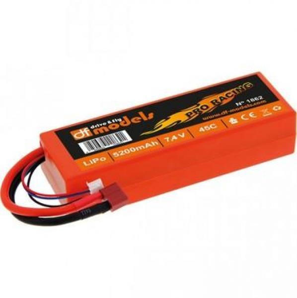 DF1862 Lipo 7,4 Volt - 2S 7,4 Volt - 5200mAh - 45C - eckig