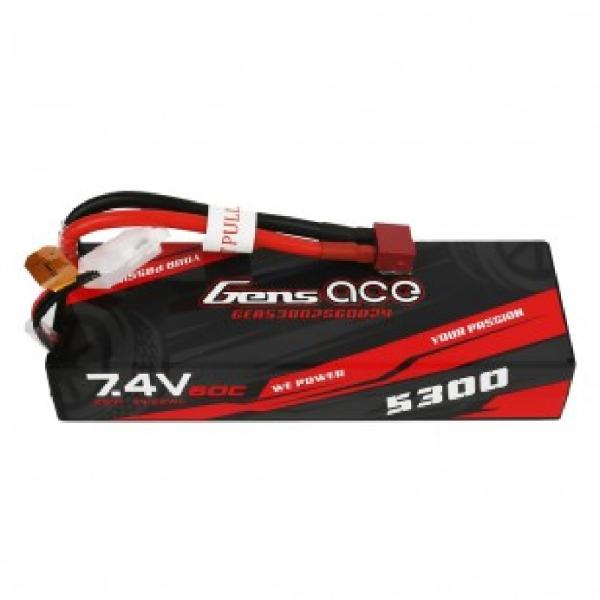 GEA53002S60D24 Gens ace 5300mAh 7.4V 2S1P 60C car Lipo Battery Pack Hardcase 24# with T Plug