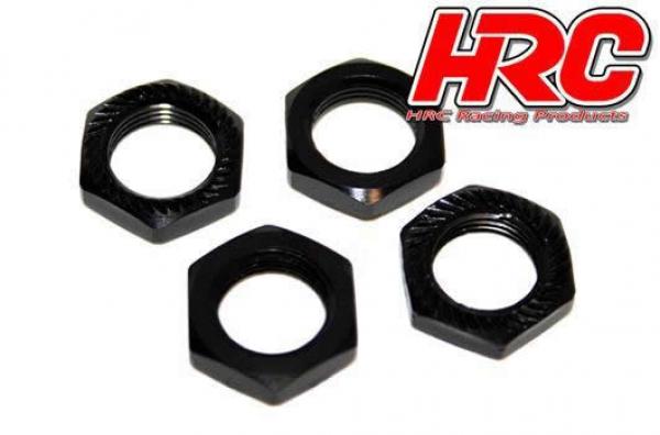 HRC1056BK Radmutter 1/8 - TSW Pro Racing - 17mm x 1.0 - serrated geflanscht - Schwarz (4 Stk.)