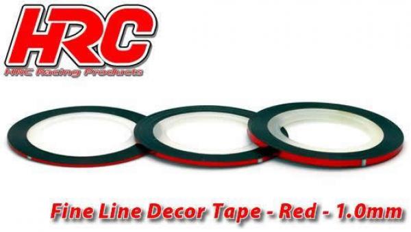 HRC5061RE10 Feines Liniendekor-Klebeband - 1.0mm x 15mm - Rot Metallic (15m)