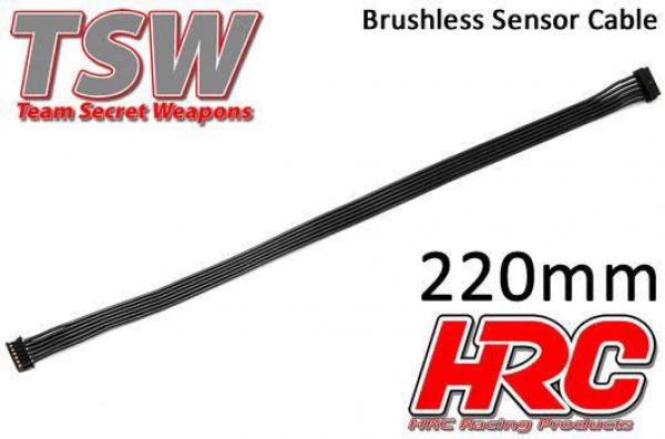 HRC5701K Brushless Flach Sensorkabel - TSW Pro Racing - 220mm