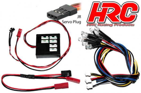 HRC8704 Lichtset - 1/10 TC/Drift - LED - JR Stecker - Drift ''Show'' Kit - mit wählbarem Modus