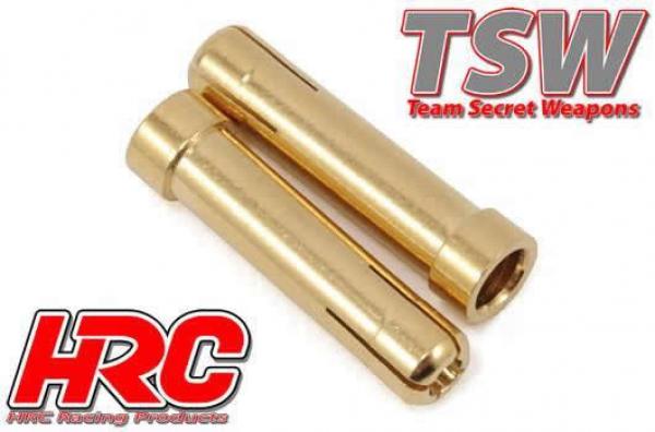 HRC9016A Stecker - Gold - TSW Pro Racing - Adapter Rohr - 5.0mm zu 4.0mm (2 Stk.)