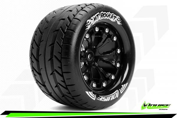 LR-T3201SBM Louise RC - MT-ROCKET - 1-10 Monster Truck --Inhalt: 2 Reifen-- Fertig Verklebt - Sport - Felgen 2.8 Schwarz - Hex 14mm - L-T3201SBM