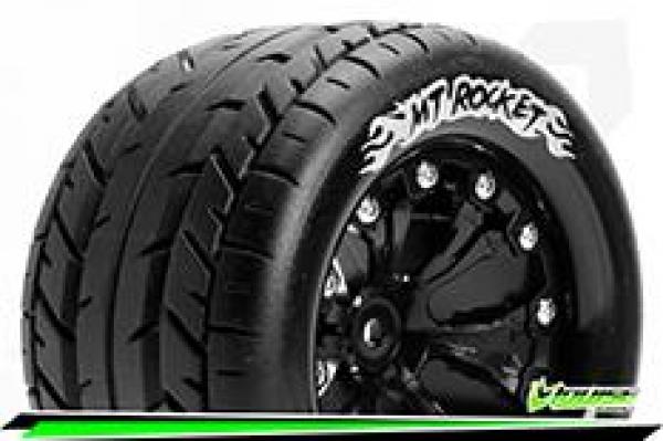 LR-T3201SB Louise RC - MT-ROCKET - 1-10 Monster Truck --Inhalt: 2 Reifen-- Fertig Verklebt - Sport - Felgen 2.8 Schwarz - 0-Offset - Hex 12mm - L-T3201SB