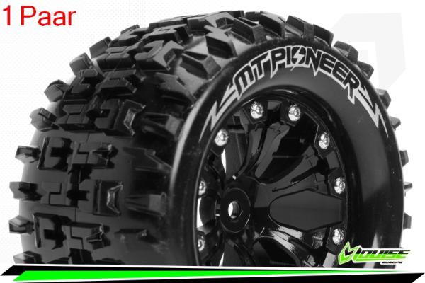 LR-T3202SBM Louise RC - MT-PIONEER - 1-10 Monster Truck --Inhalt: 2 Reifen-- Fertig Verklebt - Sport - Felgen 2.8 Schwarz - Hex 14mm - L-T3202SBM