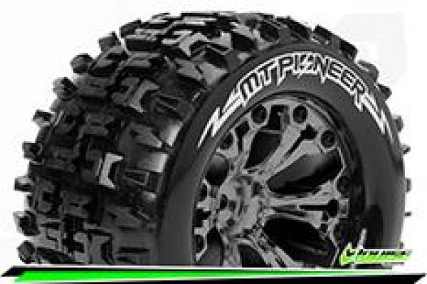 LR-T3202SBCM Louise RC - MT-PIONEER - 1-10 Monster Truck --Inhalt: 2 Reifen-- Fertig Verklebt - Sport - Felgen 2.8 Schwarz-Chrom - Hex 14mm - L-T3202SBCM