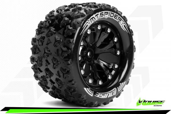 LR-T3203SBM Louise RC - MT-SPIDER - 1-10 Monster Truck --Inhalt: 2 Reifen-- Fertig Verklebt - Sport - Felgen 2.8 Schwarz - Hex 14mm - L-T3203SBM