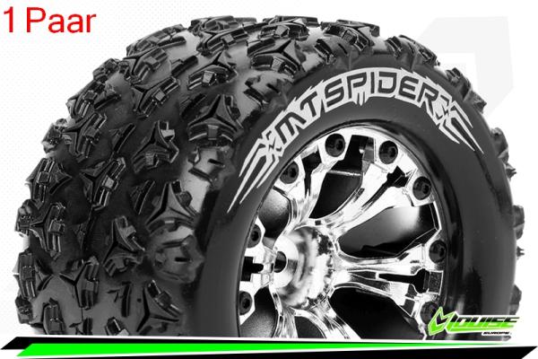 LR-T3203SC Louise RC - MT-SPIDER - 1-10 Monster Truck --Inhalt: 2 Reifen-- Fertig Verklebt - Sport - Felgen 2.8 Chrom - 0-Offset - Hex 12mm - L-T3203SC