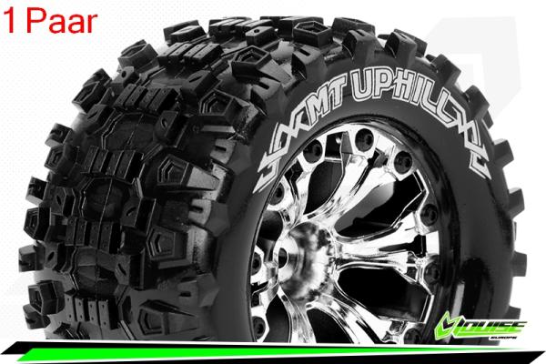 LR-T3204SCH Louise RC - MT-UPHILL - 1-10 Monster Truck --Inhalt: 2 Reifen-- Fertig Verklebt - Sport - Felgen 2.8 Chrom - 1/2-Offset - Hex 12mm - L-T3204SCH