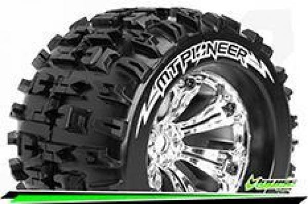 LOUT3218CH Louise Reifen MT-PIONEER 1/8 Monster Truck  Medium Chrom 3,8 Zoll Felgen