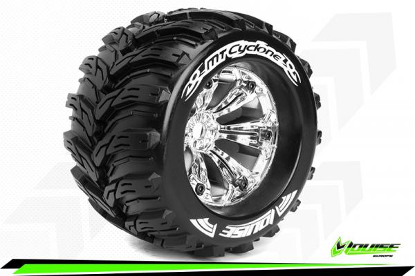 LOUT3220CH Louise Reifen MT-CYCLONE 1/8 Monster Truck  Medium Chrom 3.8 Zoll Felgen