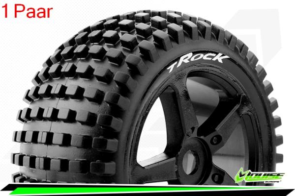 LR-T3251SB Louise RC - T-ROCK - 1-8 Truggy --Inhalt: 2 Reifen-- Fertig Verklebt - Soft - Speichenfelgen Schwarz - 0-Offset - Hex 17mm - L-T3251SB