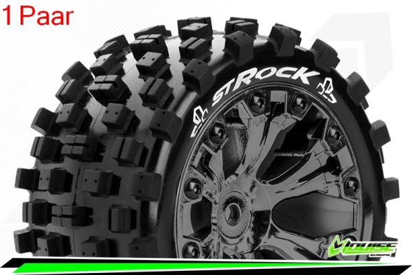 LR-T3273SBCM Louise RC - ST-ROCK - 1-10 Stadium Truck --Inhalt: 2 Reifen-- Fertig Verklebt - Sport - Felgen 2.8 Schwarz-Chrom - Hex 14mm - L-T3273SBCM