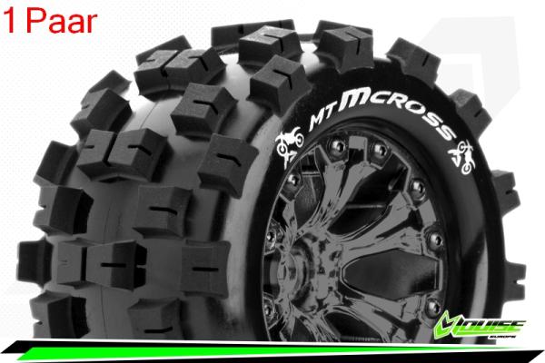 LR-T3274SBCM Louise RC - MT-MCROSS - 1-10 Monster Truck --Inhalt: 2 Reifen-- Fertig Verklebt - Sport - Felgen 2.8 Schwarz-Chrom - Hex 14mm - L-T3274SBCM