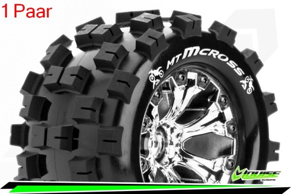 LR-T3274SC Louise RC - MT-MCROSS - 1-10 Monster Truck --Inhalt: 2 Reifen-- Fertig Verklebt - Sport - Felgen 2.8 Chrom - 0-Offset - Hex 12mm - L-T3274SC