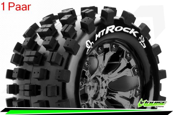 LR-T3275SBCM Louise RC - MT-ROCK - 1-10 Monster Truck --Inhalt: 2 Reifen-- Fertig Verklebt - Sport - Felgen 2.8 Schwarz-Chrom - Hex 14mm - L-T3275SBCM