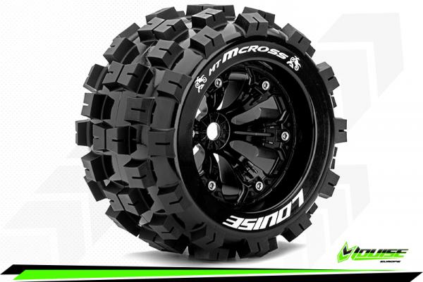 LOUT3276BH Louise Reifen MT-MCROSS 1/8 Monster Truck  Medium Schwarz 3,8 Zoll Felgen