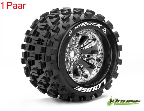 LR-T3277C Louise RC - MT-ROCK - 1-8 Monster Truck --Inhalt: 2 Reifen-- Fertig Verklebt - Sport - Felgen 3.8 Chrom - 0-Offset - Hex 17mm - L-T3277C