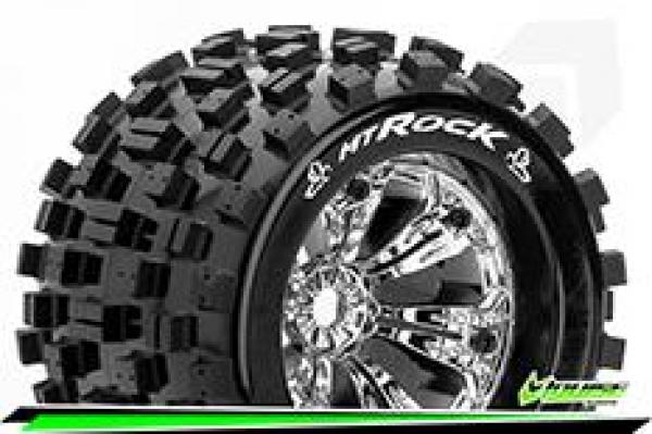 LR-T3277C Louise RC - MT-ROCK - 1-8 Monster Truck --Inhalt: 2 Reifen-- Fertig Verklebt - Sport - Felgen 3.8 Chrom - 0-Offset - Hex 17mm - L-T3277C